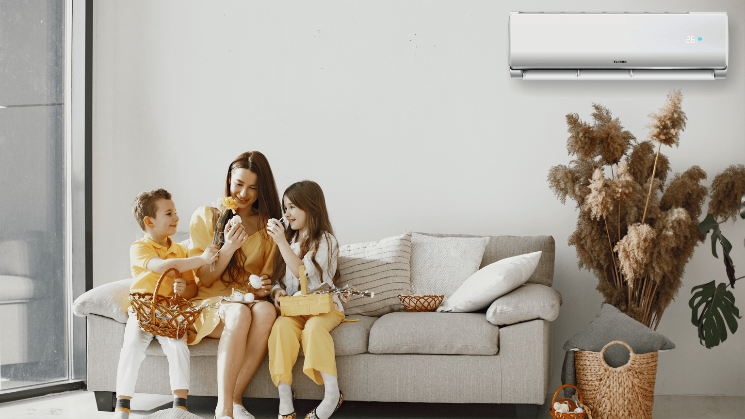 Aer conditionat familia de acasa. Aer conditionat Termit 9000 btu. Aer conditionat improspătare aer.
